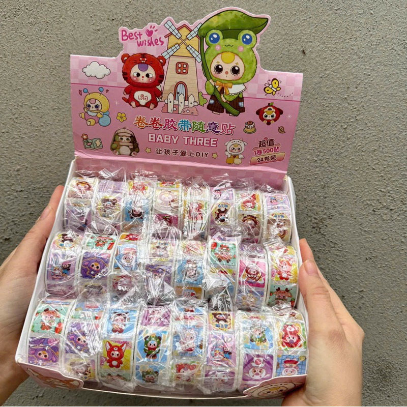 sticker cuộn đủ mẫu 500 sticker / cuộn