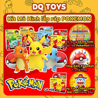 Kit mô hình lắp ráp Pokemon Anime dễ thương decor bàn học bàn làm việc Pikachu Charizard rồng lửa Box cao cấp DQ TOYS