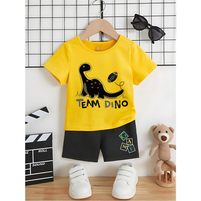 Đồ bộ bé trai Khủng long team dino - Quần áo cho bé trai cân nặng từ 15-40kg- LOZA KIDS SB79