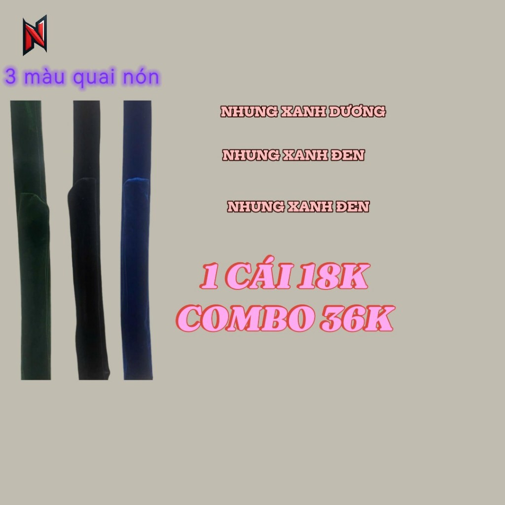 [ MUA 2 TẶNG 1 ] Combo 2 Quai Nón Nhung Bất Kì Tặng 1 Quai Nón Nhung