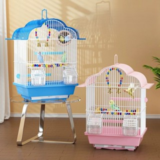  Lồng Chim Sắt Mái Tròn Cho Vẹt Nhỏ Hamster Yến Phụng - Kích Thước 41x29.5x22cm Kèm Khay Đựng Phân 