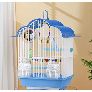  Lồng chim bằng sắt mái tròn cho vẹt nhỏ hamster các loại chim cảnh vẹt sóc bay 41x30x22cm 
