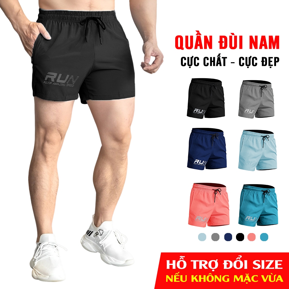 Quần Đùi Thể Thao Nam RUN, Dáng Ngắn Ngang Đùi, Dùng Chạy Bộ, Tập Gym, Mặc Ở Nhà Thoải Mái Hết Nấc Luôn