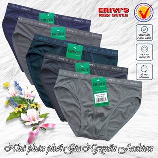 Bộ 5 Quần lót nam Cotton lạnh THÔNG HƠI - Thương hiệu ERIVIS, hàng Việt Nam cao cấp