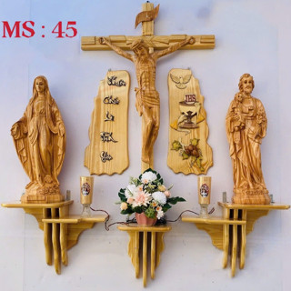  Bộ bàn thờ Công Giáo vân gỗ 3D : Thiên Chúa Mẹ Thánh Giuse hiện đại sang trọng đa dạng kiểu dáng 