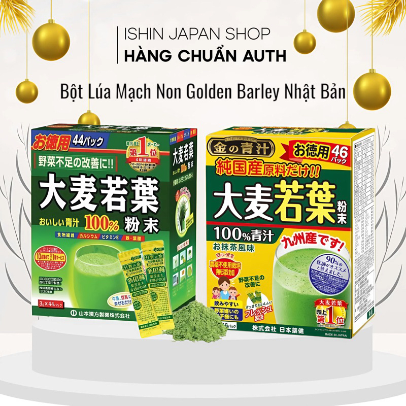 Bột Lúa Non Vàng 46 gói Golden Barley Nhật Bản/ Bột lúa mạch non Grass Barley