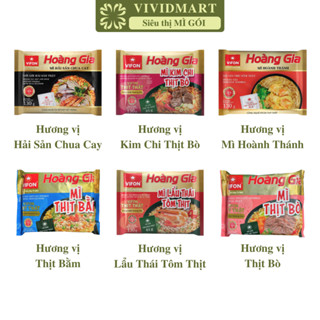 [GÓILẺ]- VIFON - Mì Hoàng Gia 6 vị: Hoành thánh, Lẩu thái tôm thịt, Kim chi thịt bò, Thịt bằm, Thịt bò, Hải sản chua cay