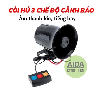 Còi hú 3 chế độ DC12v âm lớn 110db lắp xe máy, ô tô DC12v
