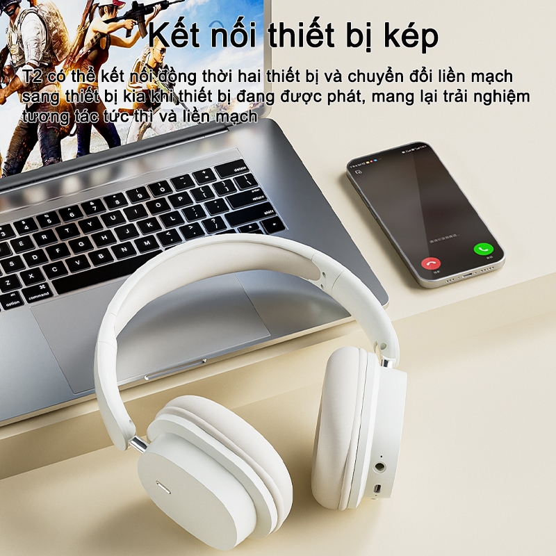 Tai Nghe Không Dây Soyto T2 Bluetooth 5.3 Với Micro HD Hỗ Trợ Có Dây / Thẻ TF Mode | BigBuy360 - bigbuy360.vn