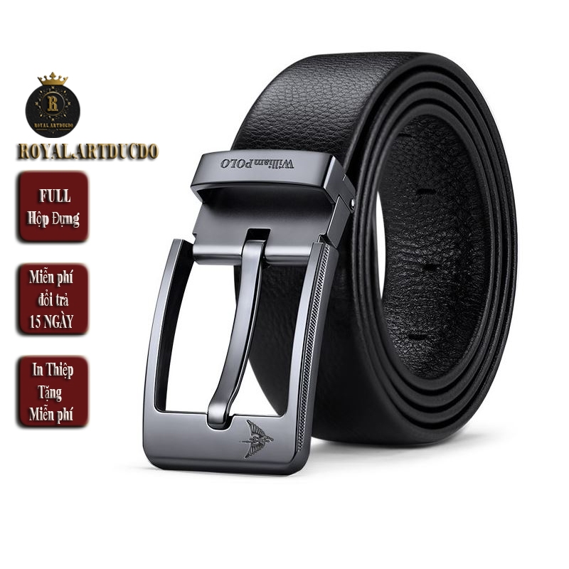 Thắt lưng nam , dây nịt nam da bò WilliamPOLO Full hộp đựng cao cấp - ART120