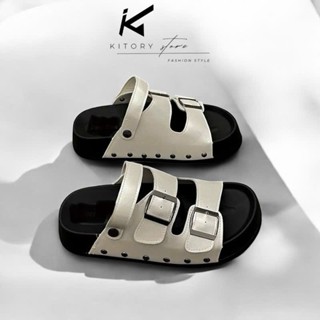 Dép Nữ Sandal êm mềm thoáng khí,sandal nữ quai ngang đi bốn mùa đế cao đi chơi đi làm thoải mái dễ phối đồ