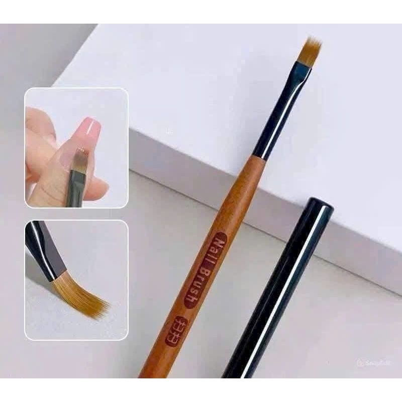 Cọ dặm ombre móng cán gỗ Paula/ Cọ dặm ombre sơn móng tay cán gỗ/ Cọ dặm ombre sơn móng tay hãng Pau