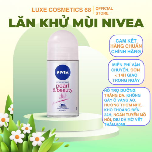 Lăn khử mùi, Lăn Nivea, Lăn khử mùi nữ, 50ml khô thoáng nhanh, lưu hương 24h