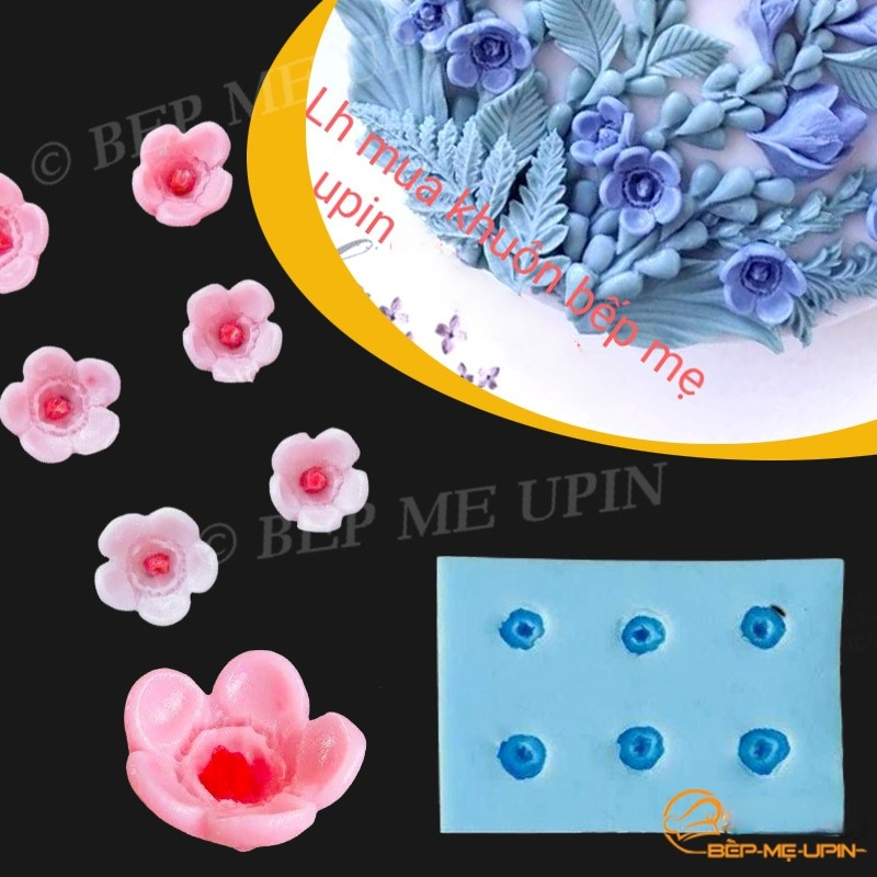 Khuôn silicon vỉ 6 hoa nhỏ mã X12
