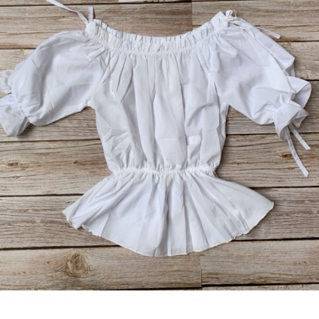 Áo trễ vai dúm eo