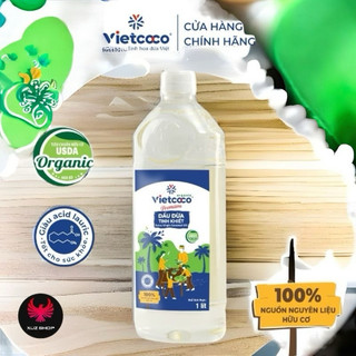  COMBO 9 Chai 1 LÍT✅💕Dầu dừa ép lạnh hữu cơ Vietcoco dưỡng da dưỡng tóc dưỡng mi mỹ phẩm 