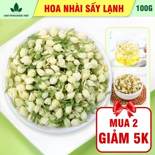 Hoa nhài sấy lạnh 100g, trà hoa lài nguyên bông, nụ nhài trắng, thơm, dùng pha trà, ướp trà, hương vị tự nhiên