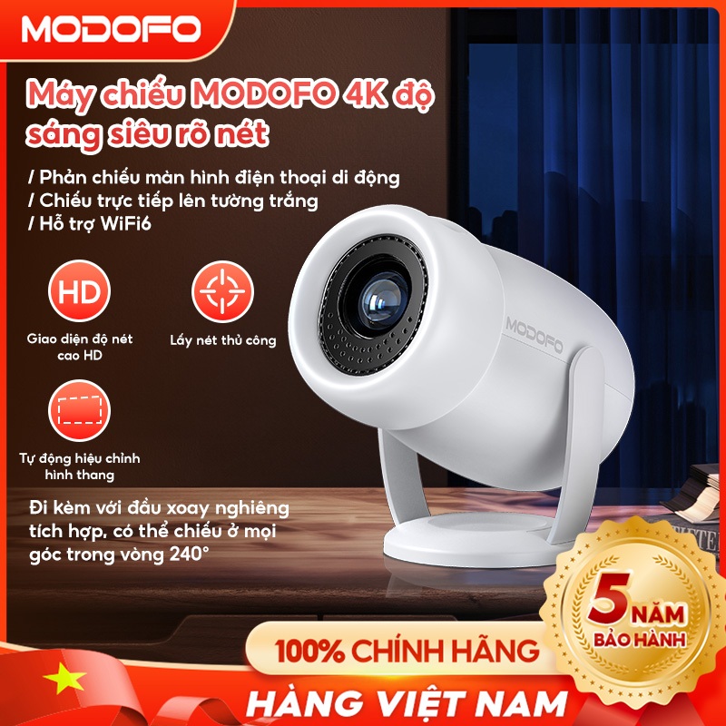 🔥🔥MODOFO【HY300 4K】Máy chiếu phim máy chiếu 4k WiFi 6 11 hỗ trợ chia sẻ màn hình di động