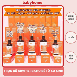  TRỌN BỘ KIWI HERB ORGANICS  MŨI - HỌNG - PHẾ QUẢN – PHỐI babyhome 