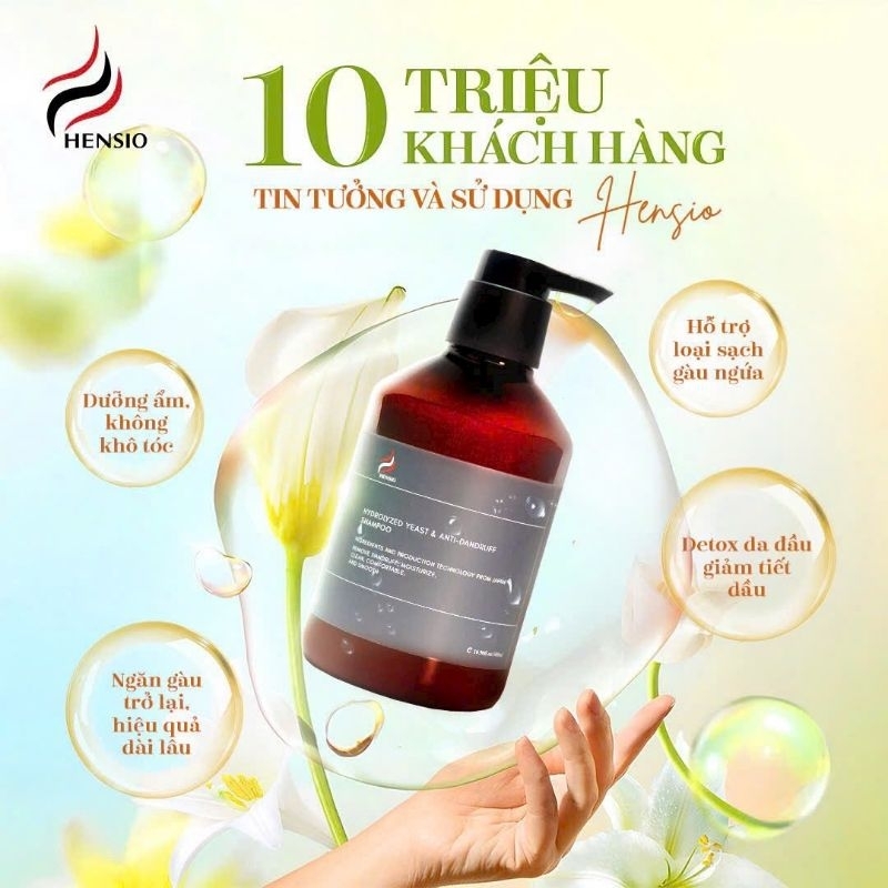 Dầu Gội Hỗ Trợ Nấm Ngứa, Gàu Từ Nấm Men Hensio 100ml - Công Thức và Nguyên Liệu Nhật Bản