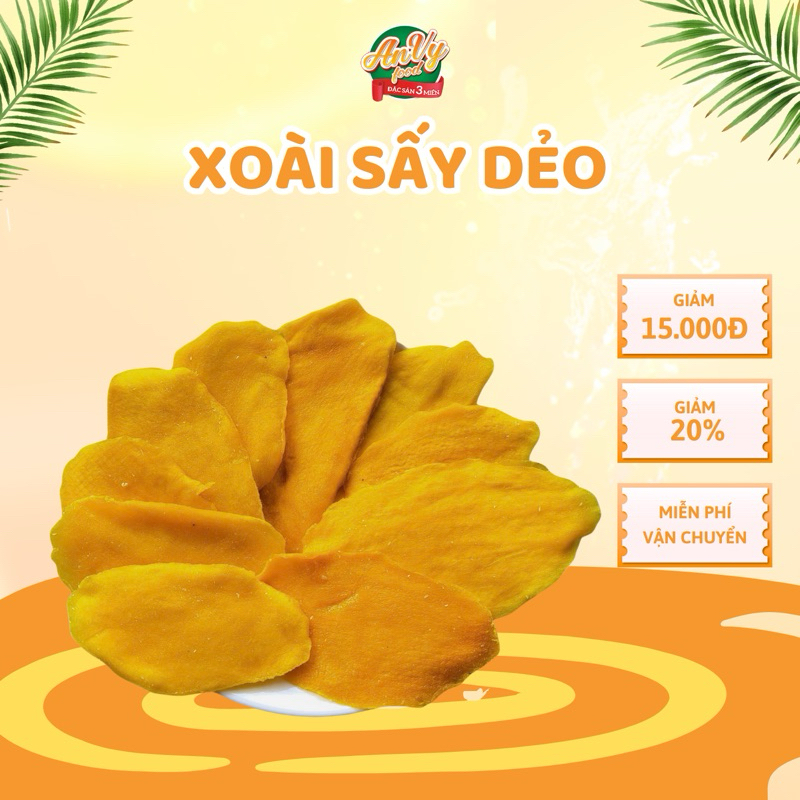500gr Xoài Sấy Dẻo Chua Ngọt hàng xuất khẩu, ăn vặt AnVy Foods
