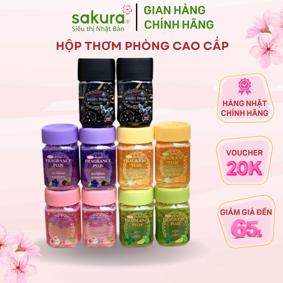 Hộp thơm phòng cao cấp hương hoa, đào, bạc hà, chanh, việt quất hàng Nhật Bản