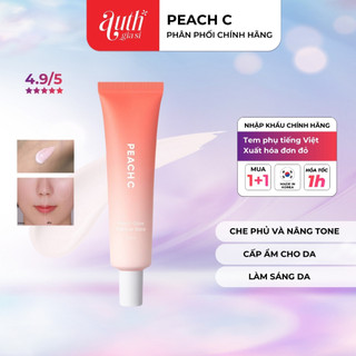  Kem lót NHŨ ĐÀO CĂNG BÓNG MỊN LÌ PEACH C Peach Glow Makeup Base kiềm dầu che phủ lỗ chân lông 35ml 