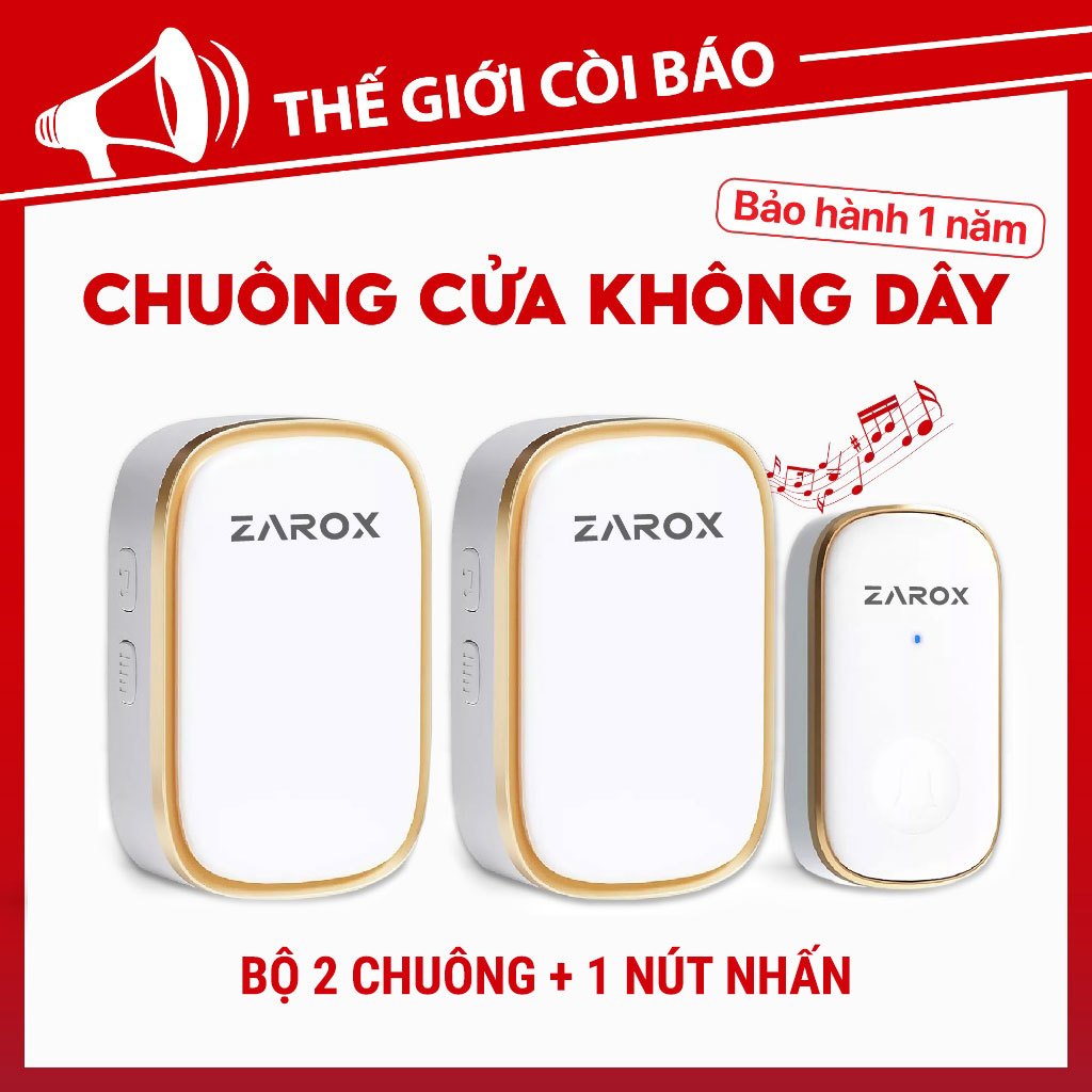 Chuông Cửa Không Dây Báo Khách Thông Minh, Chống Nước, Chuông Báo Động Cho Người Già ZAROX ZD02