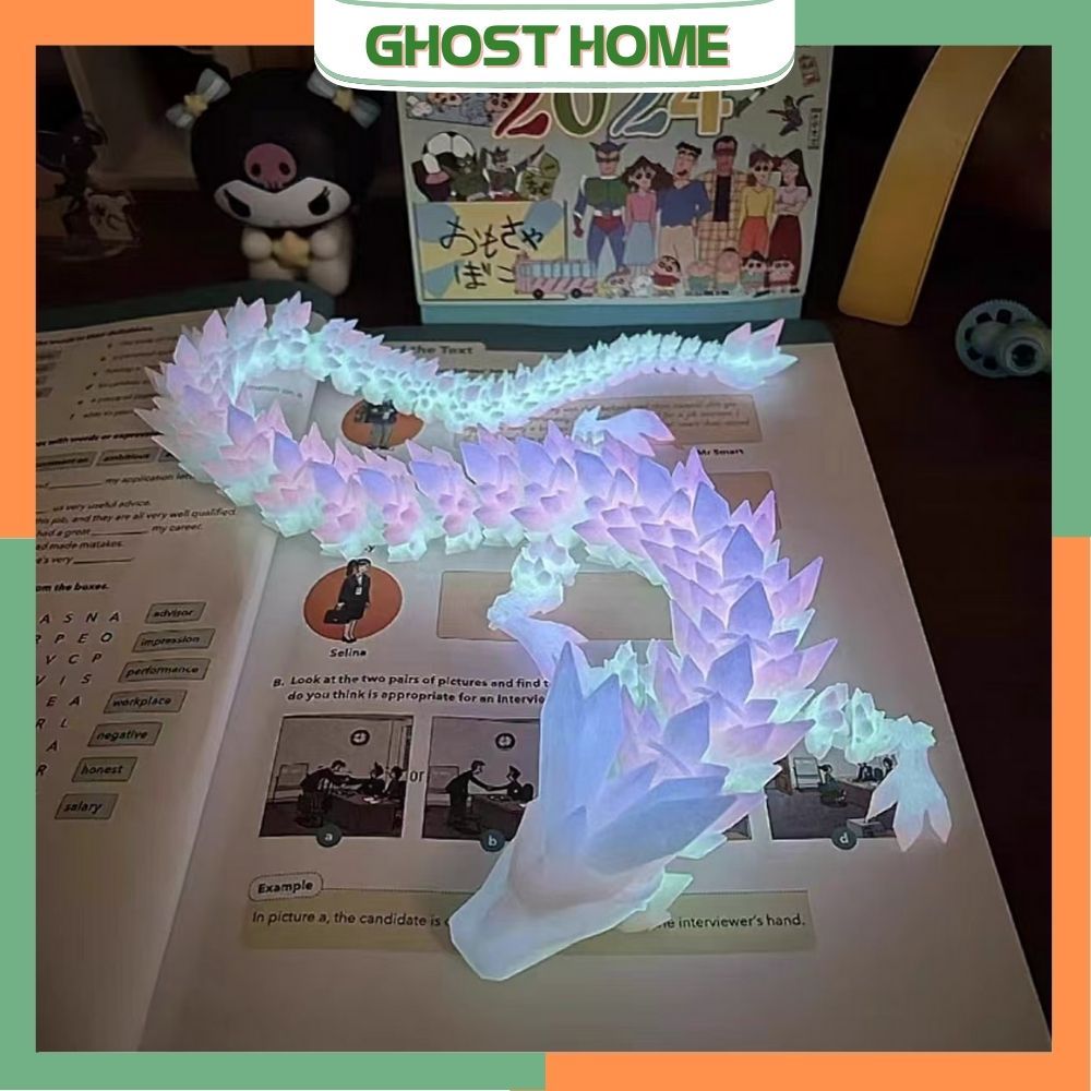 Mô Hình Rồng Trang Trí Dạ Quang Mô Hình Rồng In 3D 22cm 30cm Phát Sáng Ghost Home - DC07