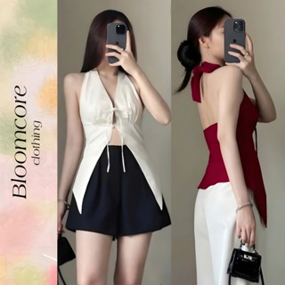 Áo Cổ Yếm Thiết Kế Hở Lưng Dây Thắt Nơ Xinh Xắn, Có Sẵn Mút Ngực - Áo Kiểu Nữ Đi Chơi Đi Tiệc