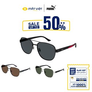 Kính Mát Nam PUMA PE0187SA, Kính Mát Thời Trang Nam Phi Công Cao Cấp, Kính Mát Kim Loại, Mắt Kính Mắt Việt