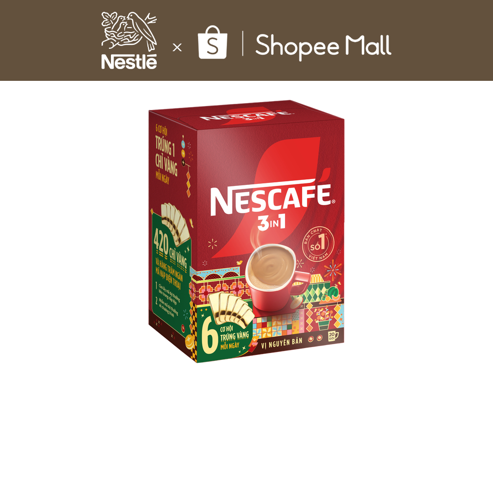 [CÀO TRÚNG THƯỞNG TẾT] NESCAFÉ 3in1 VỊ NGUYÊN BẢN ( 16g x 20 gói)-Phiên bản Tết 2025