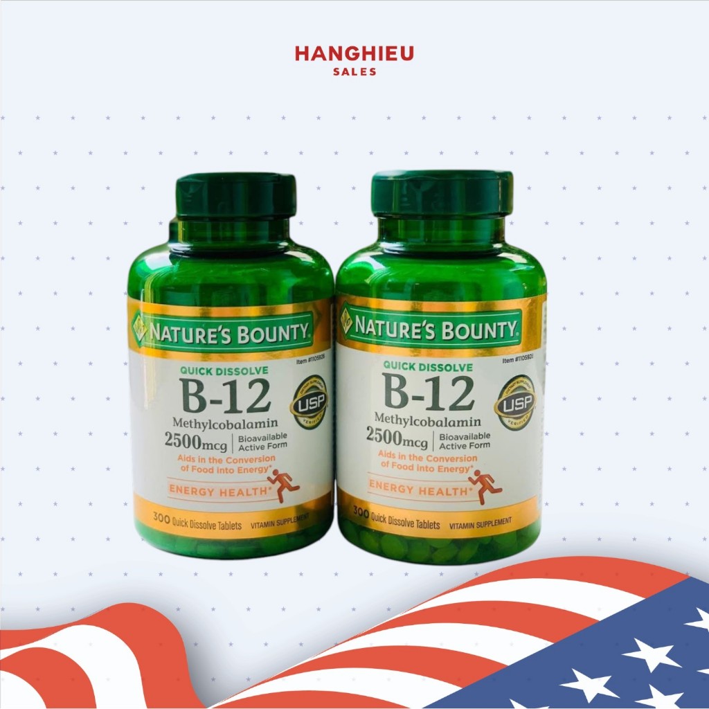 🍊 Vitamin B12 Nature’s Bounty 2500mcg 300 viên