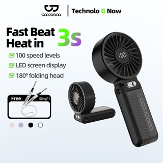 Quạt mini mạnh mẽ thế hệ thứ hai mới của Goojodoq cầm tay gấp 180° có 100 mức độ