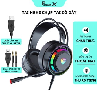  Tai nghe chụp tai gaming Poermax PSH-300 âm thanh chân thực xác định rõ vị trí trong game 
