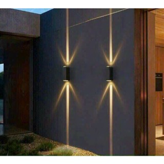 (Vỏ nhôm đúc) Đèn hắt cột, đèn hắt tường ngoài trời 2 tia công suất 6w