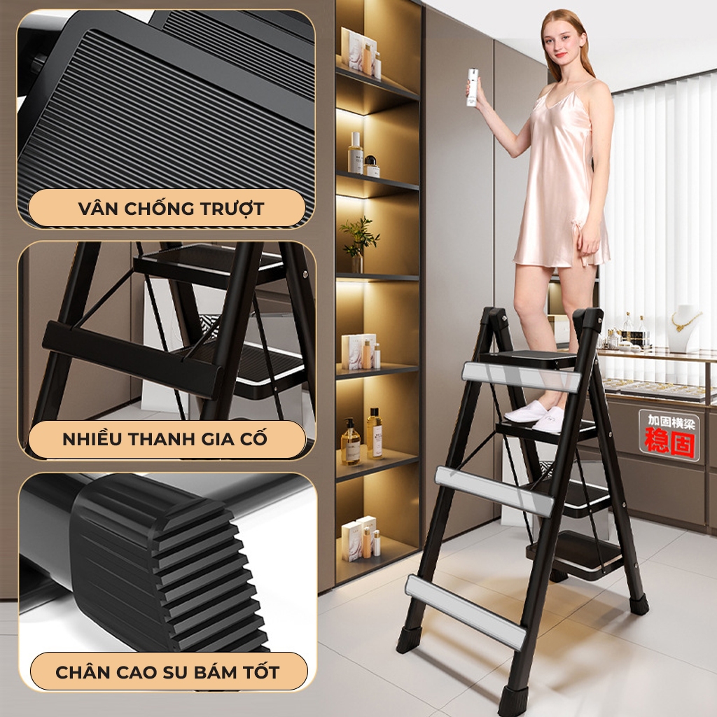 Thang Gấp Gọn Thông Minh,Thang Ghế Đa Năng Cho Gia Đình Chịu Tải 150kg, Thang Thép Carbon Dày Dặn | BigBuy360 - bigbuy360.vn