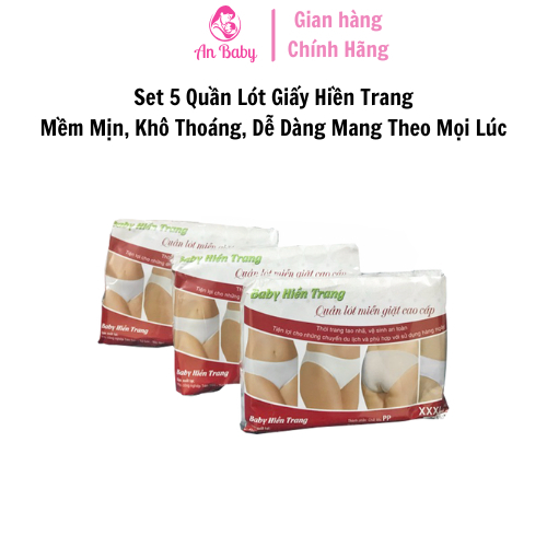 Set 5 Quần Lót Giấy Hiền Trang Cao Cấp Dùng Cho Mẹ Sau Sinh Hoặc Đi Du Lịch