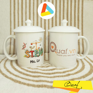 Nắp cốc sứ trắng Bát Tràng