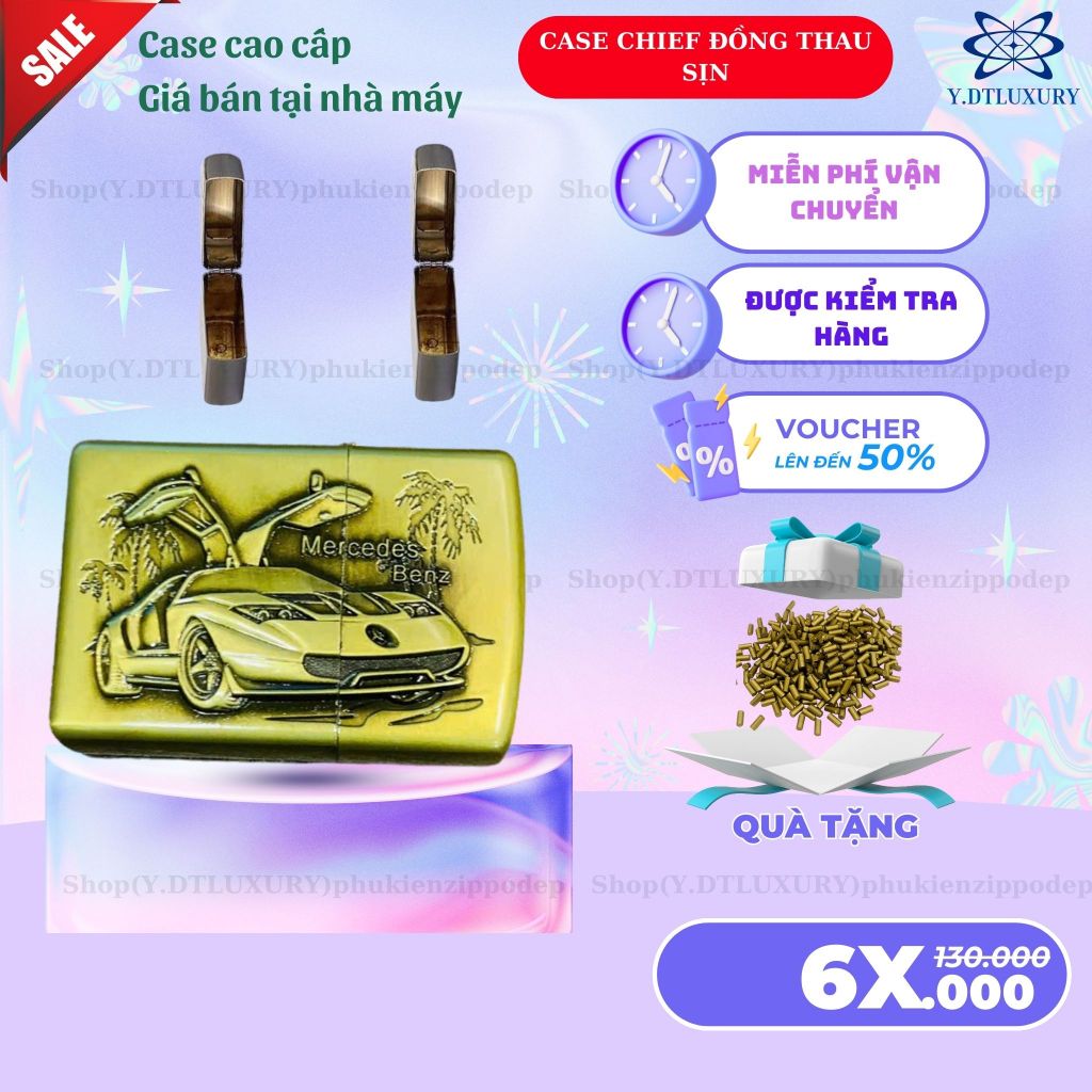 Case Zippo độc lạ, mẫu XE vỏ đồng cao cấp ,  tặng 5 đá zippo (YOT1)