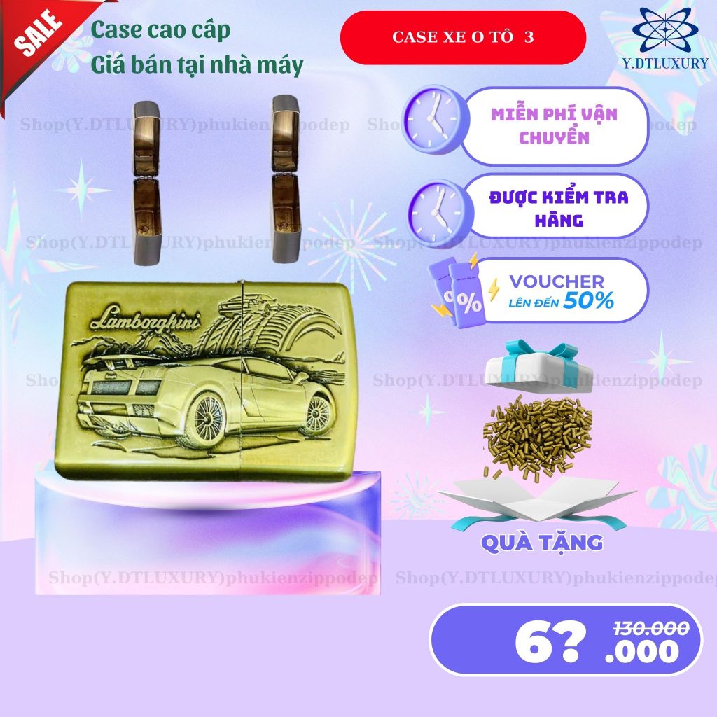 Case Zippo độc lạ, mẫu Xe vỏ đồng cao cấp ,  tặng 5 đá zippo (YOT3)