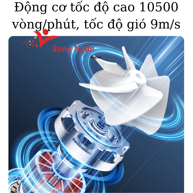 Quạt cầm tay tích điện 4000 mah có màn hình hiển thị với 100 tốc độ gió có thể điều chỉnh mát lạnh | BigBuy360 - bigbuy360.vn