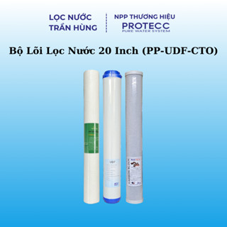 Lõi Lọc Nước 20 Inch - Bộ 3 Lõi Lọc 1,2,3 Lọc Tổng, Chung Cư, Đầu Nguồn