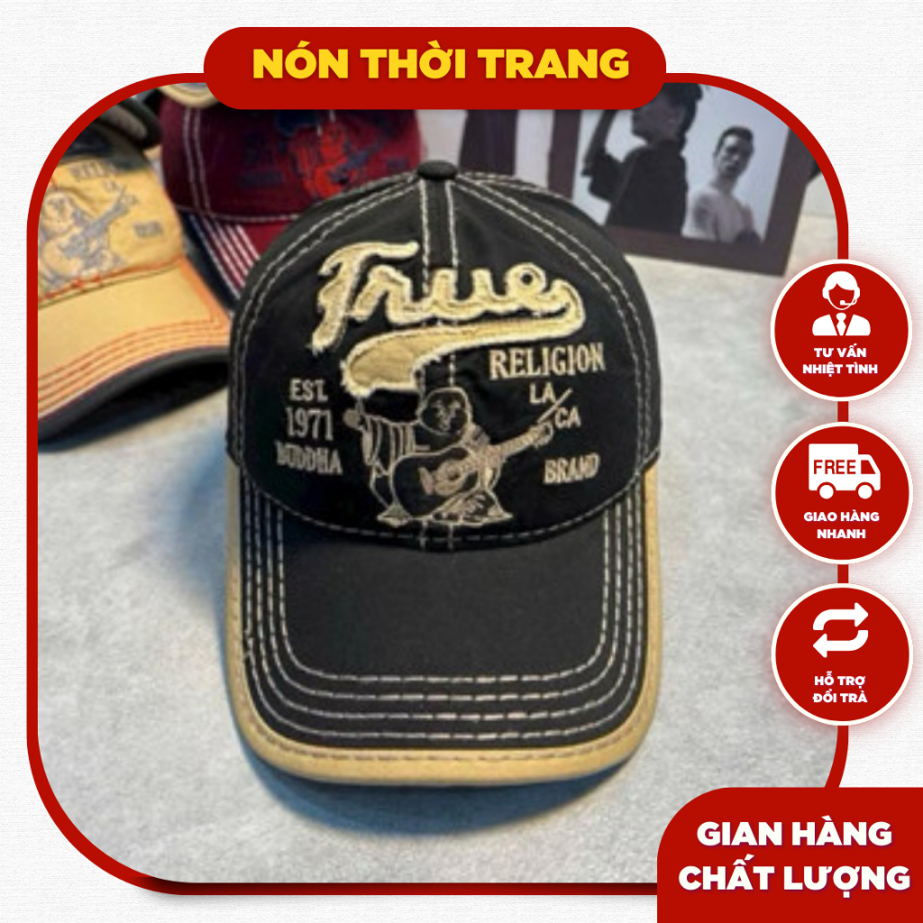 Mũ nón ông địa phong cách logo thêu chuẩn hãng