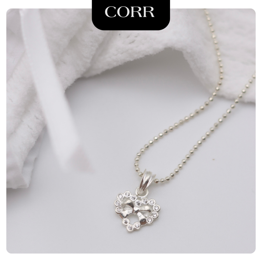 Dây chuyền bi bac S925 + Mặt dây chuyền bạc S925 External Heart CORR Jewelry