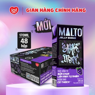 Sữa chua lên men tự nhiên MALTO Jelly Shake Shake It Off hương nho có thạch  thùng 48 hộp x 170ml