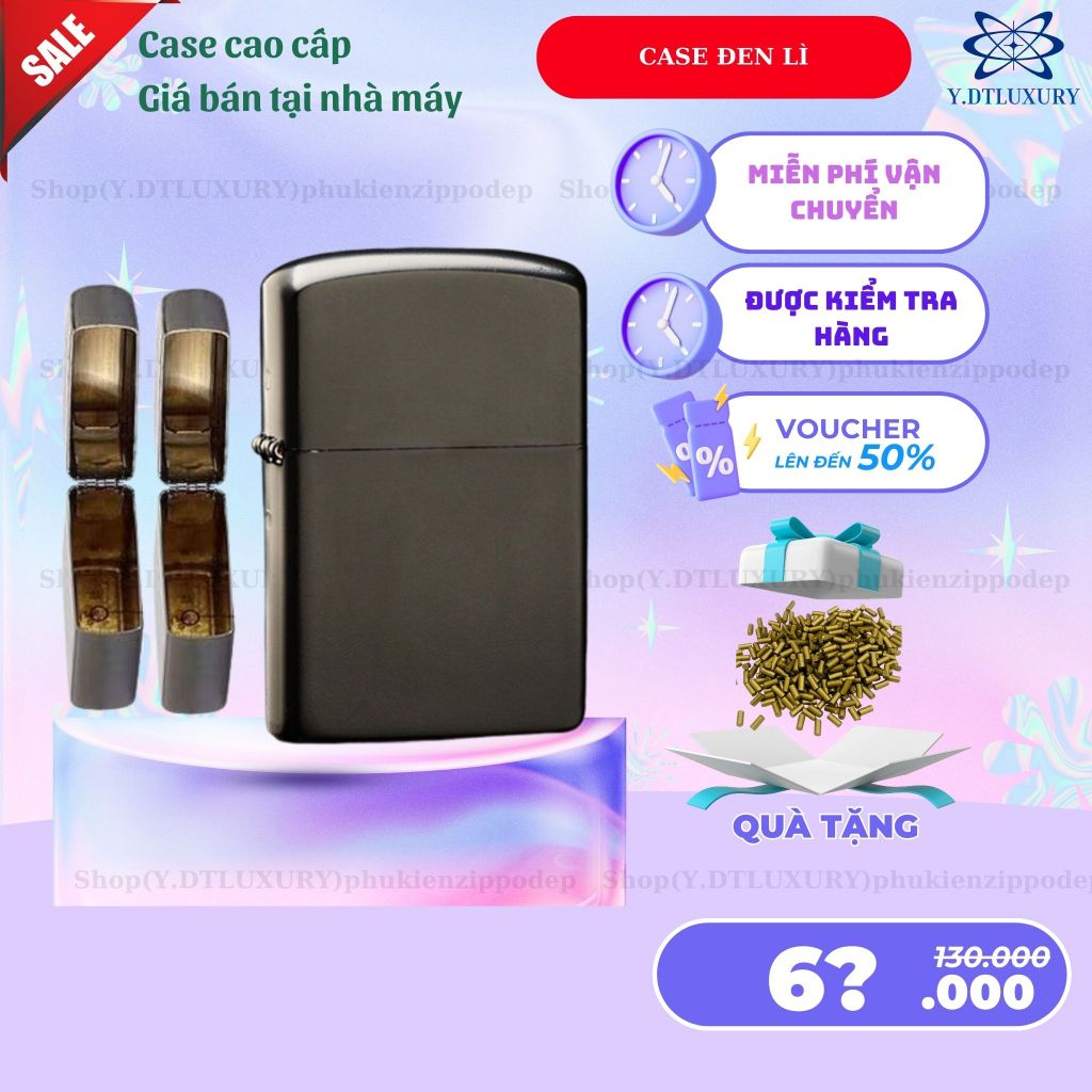 Case Zippo độc lạ, mẫu ĐEN LÌ  cao cấp , tặng 5 đá zippo (YDLI)