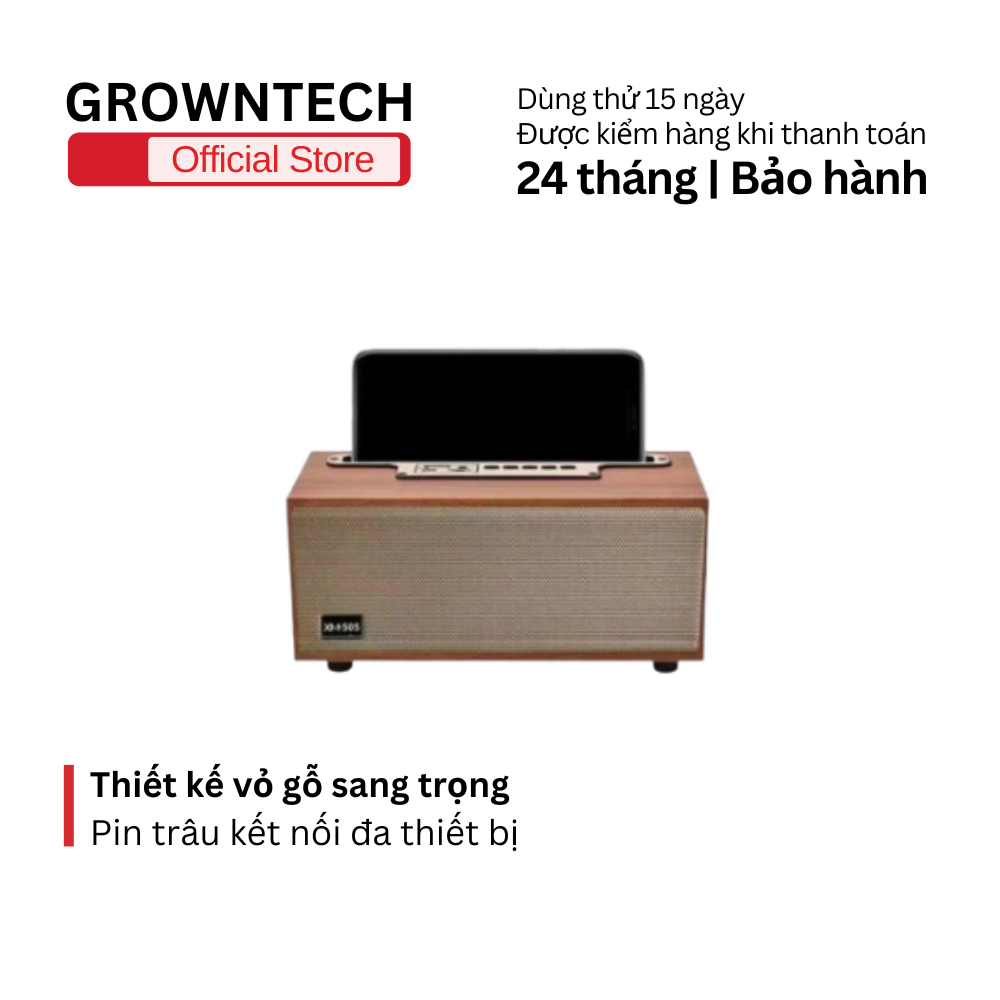 Loa Bluetooth bass mạnh giá đỡ điện thoại XM 505 chính hãng phong cách cổ điển tiện dụng pin trâu