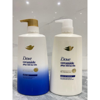  Dầu Gội Và Dầu Xả Dove Phục Hồi Hư Tổn 640g và 610g 