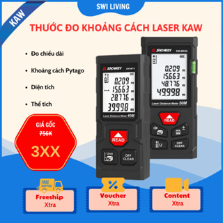 Thước Đo Khoảng Cách Bằng Tia Laser KAW/SWI Đo Khoảng cách,Diện Tích,Thể Tích,Phép Đo Pytago,Đo Lường Xây Dựng M40/M50